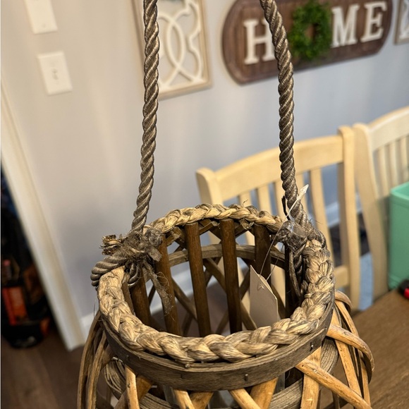 Rustic Brown Lantern Candle Holder - Picture 2 of 4